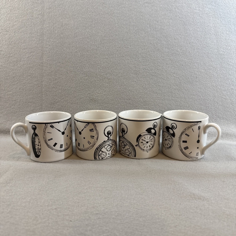 Set of  4 Riviera Van Beers by Signature CLOCK 4oz Espresso Coffee Cup